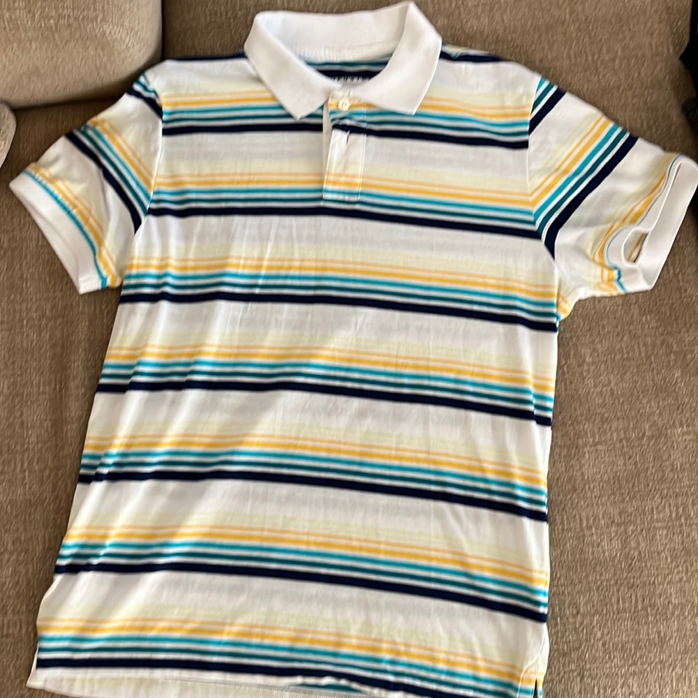 Striped Polo| never worn | yellow blue navy and white
